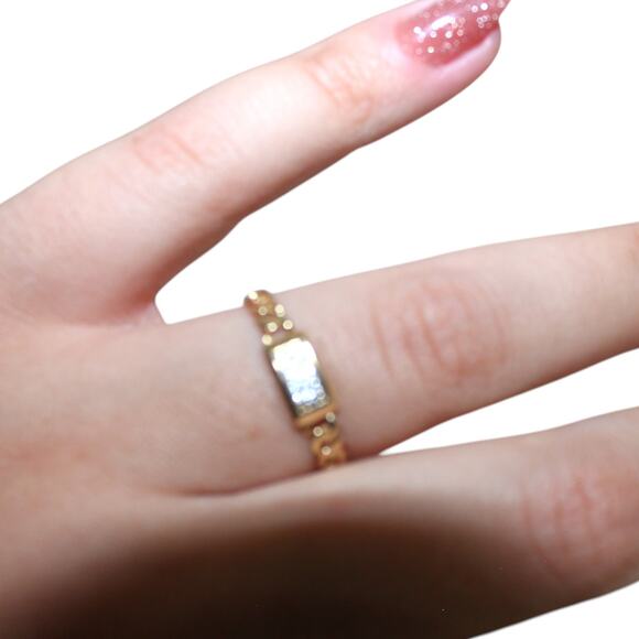 14k Solid Gold Stacking Chain Ring 1.37 Grams Size 8.5 - Picture 7 of 11